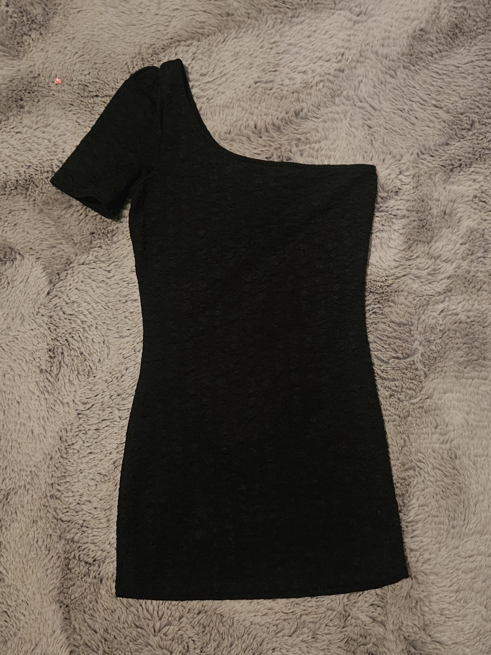Elevated One-Shoulder Black Dress